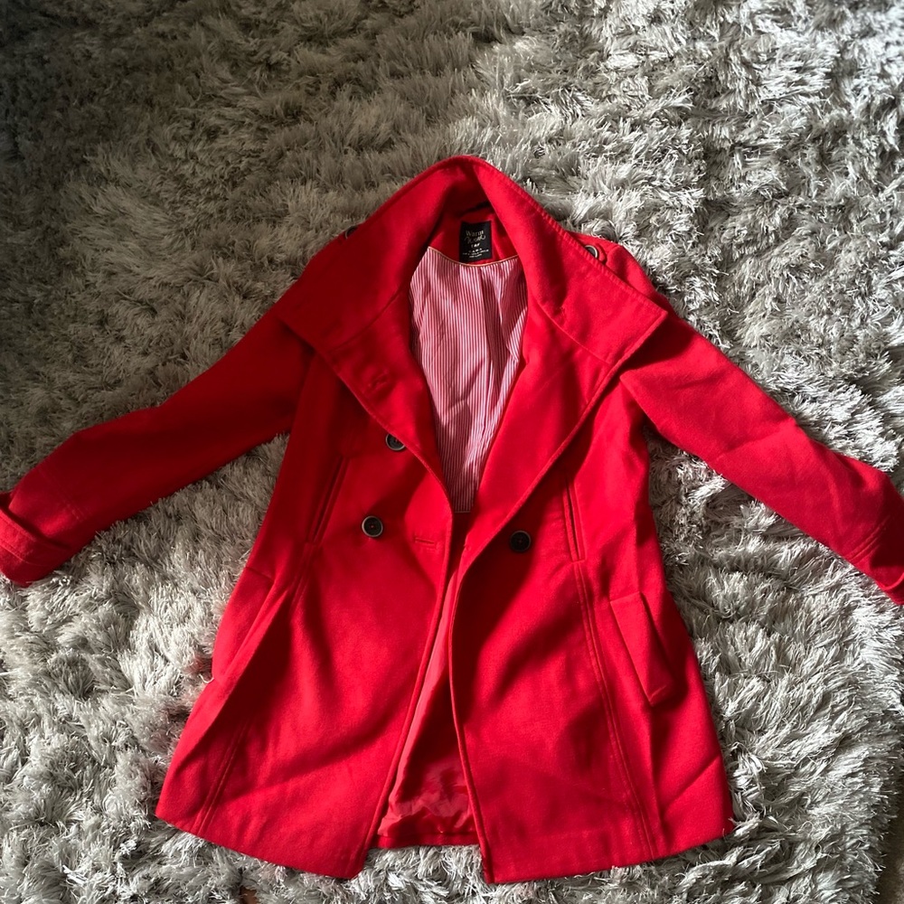 Banana Republic Red Trench Coat Weather-Resistant - Picture 2 of 2